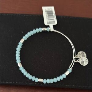 Silver and Blue Beaded Bracelet